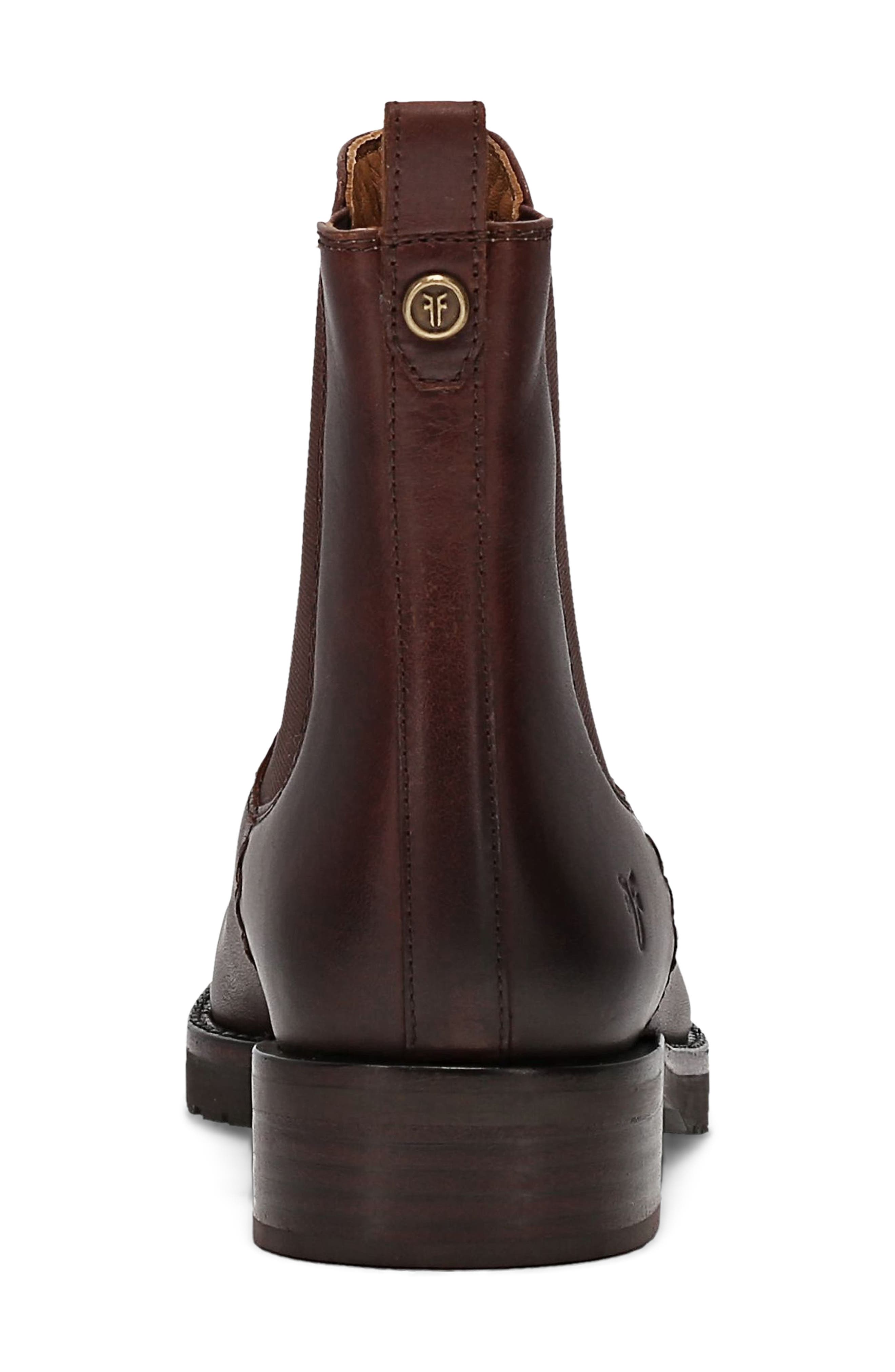 Melissa Lug Chelsea Leather Boot, Alternate, color, BROWN