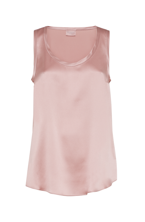 Brunello Cucinelli Satin Reversible Tank Top In Pink
