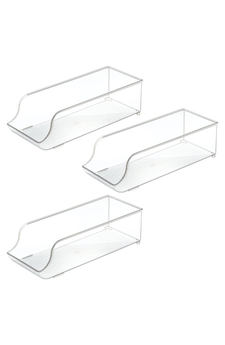 mDesign Stackable Soda Can Dispenser, Set of 3, Clear, Made in USA, Main, color, Clear