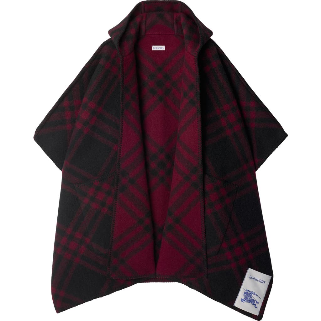 BURBERRY BURBERRY REVERSIBLE CHECK WOOL CAPE