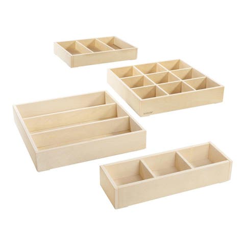 Loose Parts Stacking Wooden Trays - Set of 4