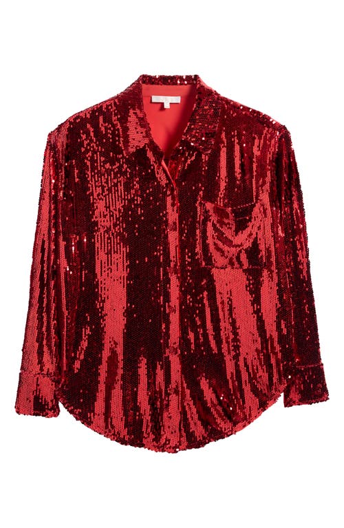 WAYF WAYF FIND YOUR LIGHT SEQUIN BUTTON-UP SHIRT 