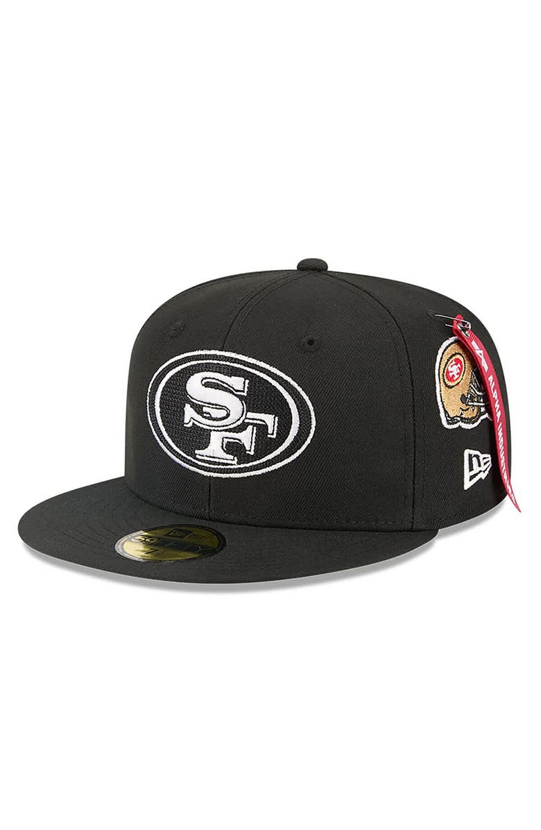 New Era x Alpha Industries Men's New Era x Alpha Industries Black San Francisco 49ers 59FIFTY Fitted Hat, Main, color, Black
