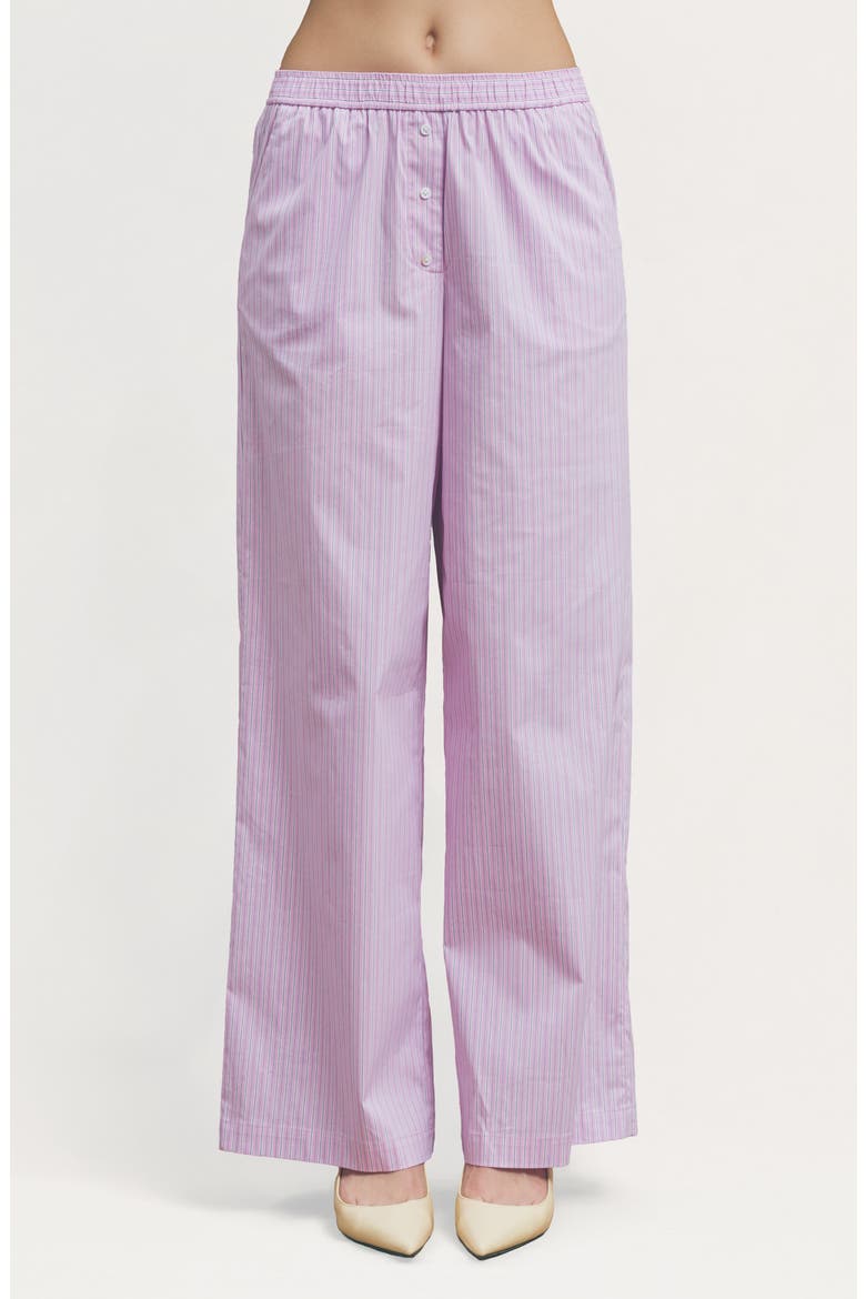 Jasper Stripe Cotton Blend Bra Top & Pants Set, Alternate, color, PINK STRIPE