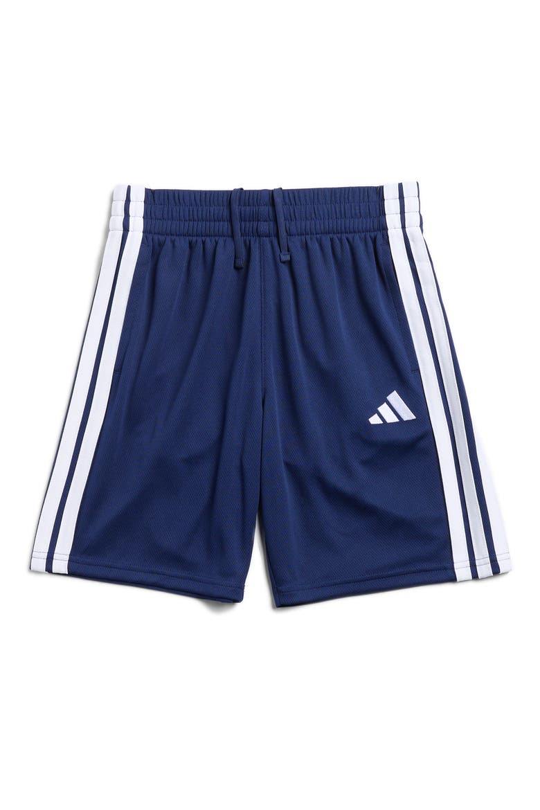 Kids' Core 3-Stripes Mesh Shorts, Main, color, DARK BLUE