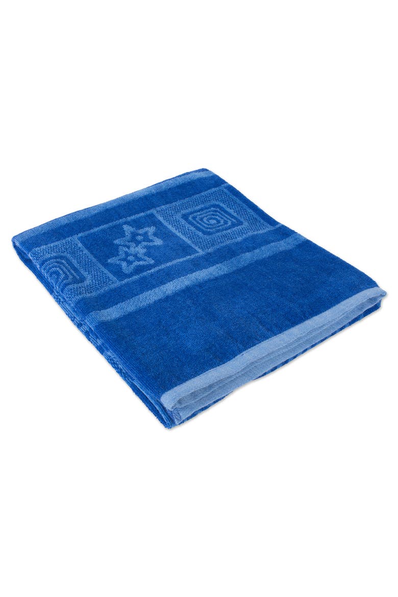 Double Jacquard Square Beach Towel 36x64", Alternate, color, Blue