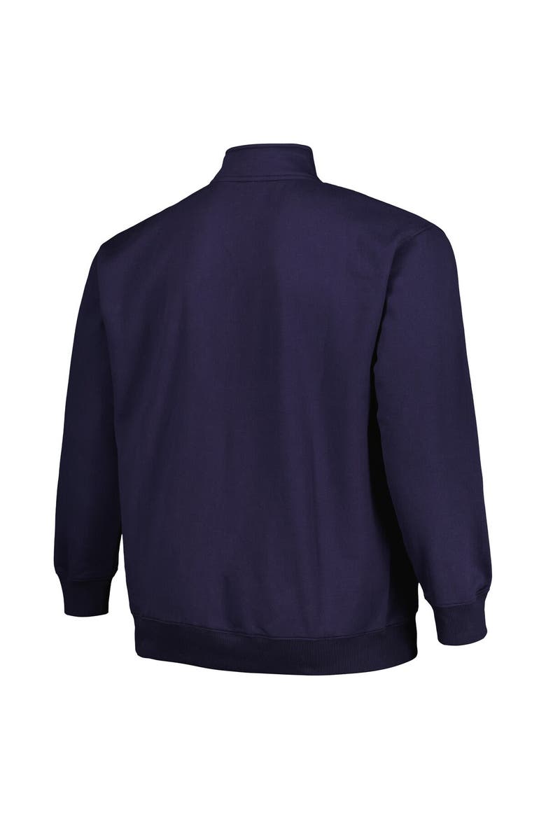 Men's Profile Navy Denver Broncos Big & Tall Fleece Quarter-Zip Jacket, Alternate, color, Navy