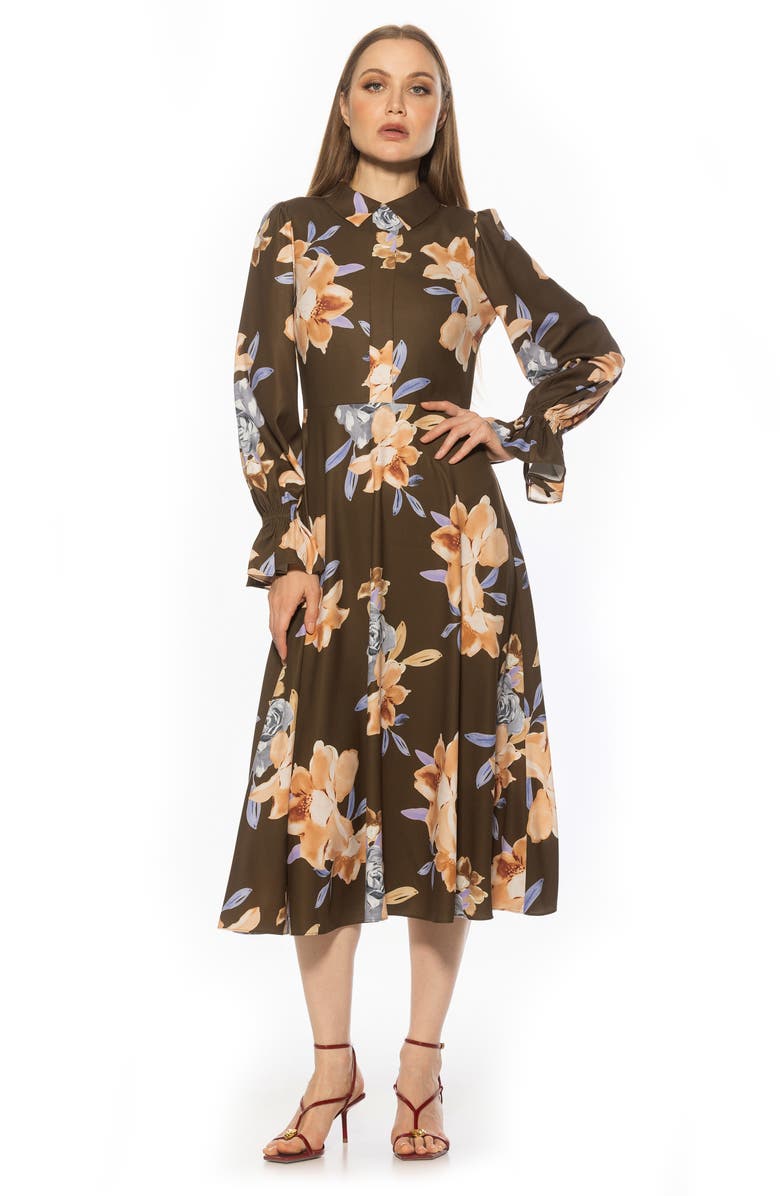 Alexia Admor Lana Fit & Flare Midi Dress, Alternate, color, Emerald Multi