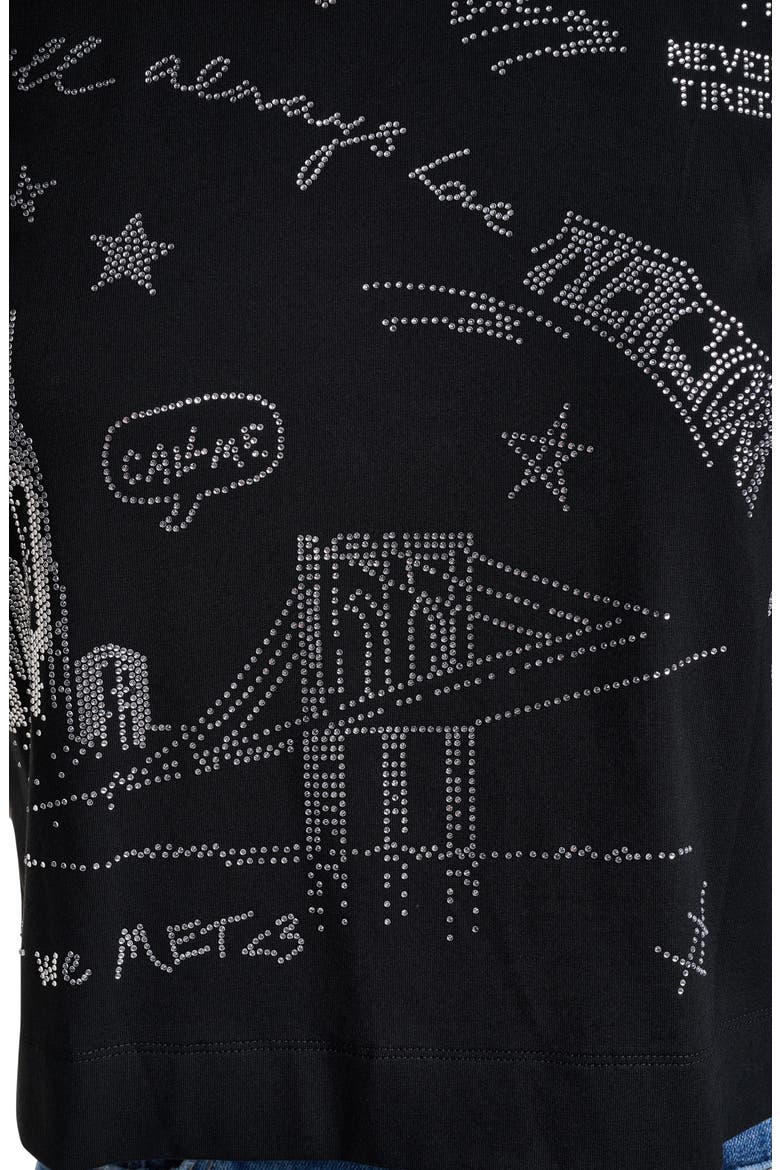 Rhinestone Logo T-Shirt, Alternate, color, BLACK