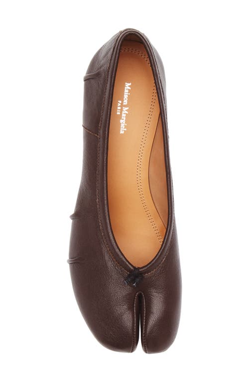 Maison Margiela Ballerina Shoes In Soft Textured Leather In Brown
