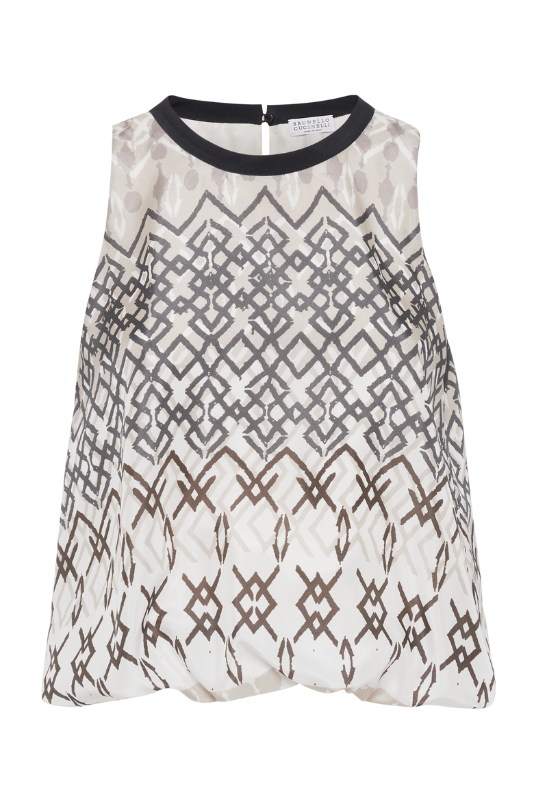 Top with monili, Main, color, Beige