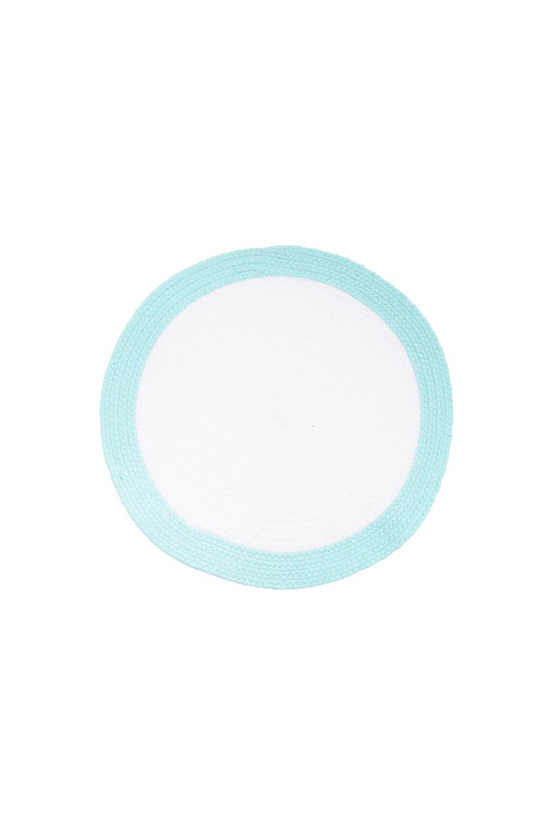 Rim Braided Round Placemat Set of 6 Collection, Alternate, color, Blue