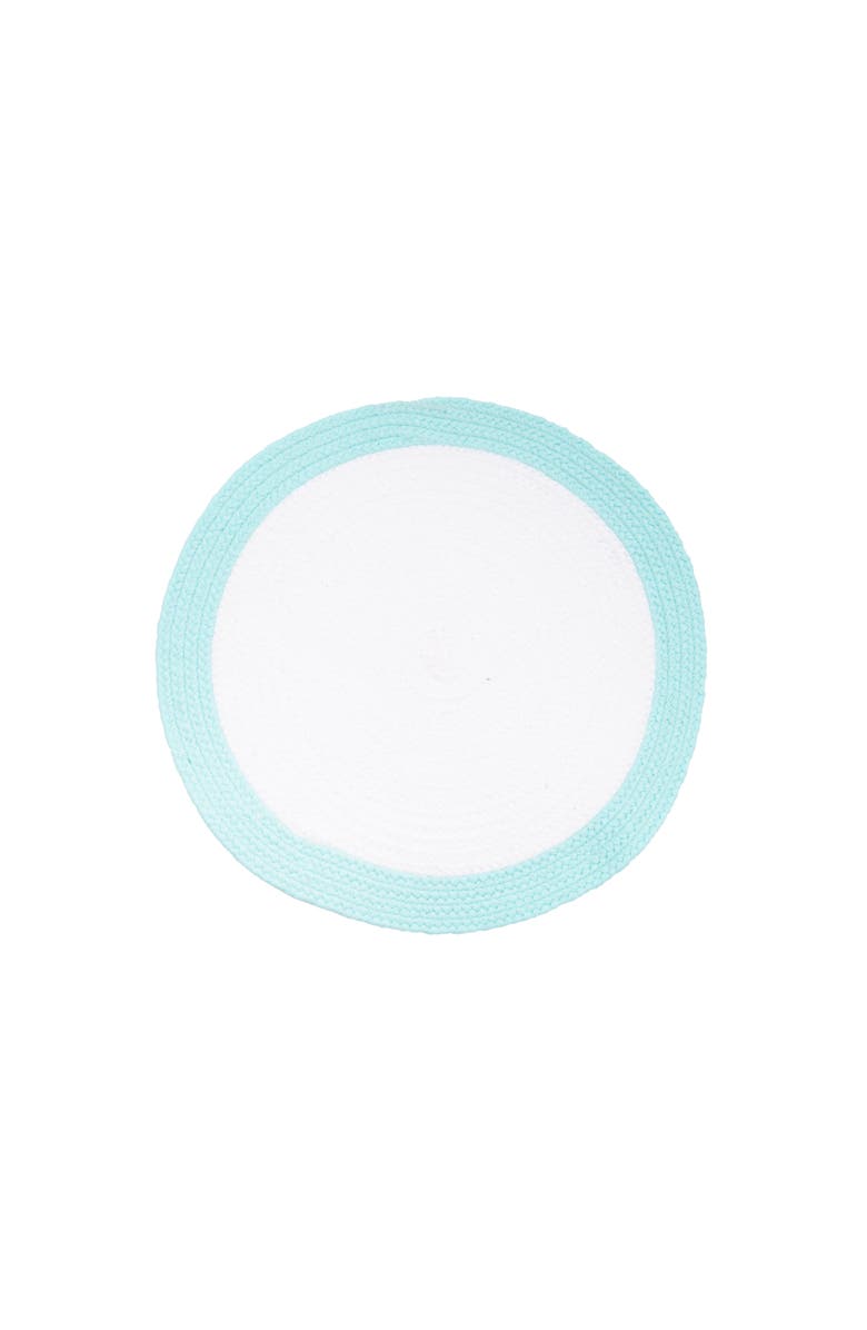 C&F Home Rim Braided Round Placemats Sets of 6 Collection, Alternate, color, Blue