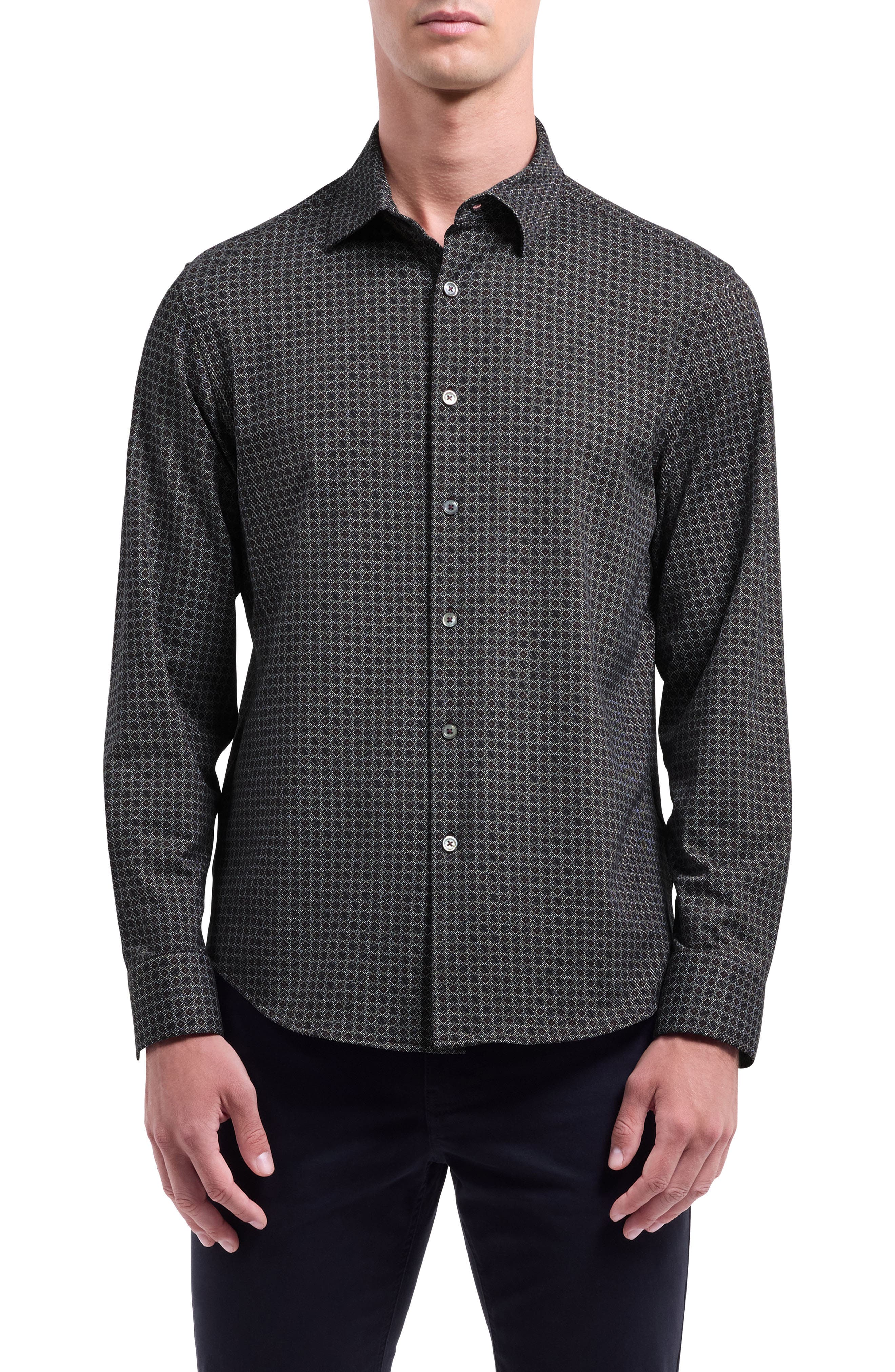 Bugatchi OoohCotton® Jules Floral Twill Button-Down Shirt