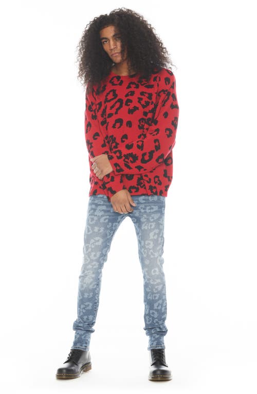 Cult Of Individuality Punk Bleached Superskinny Jeans In Leopard