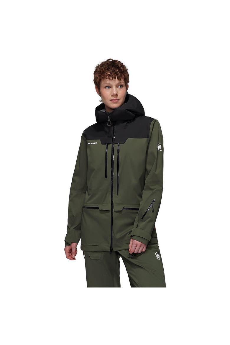 Women's Haldigrat Hs Hooded Jacket, Main, color, Dark Marsh/Black