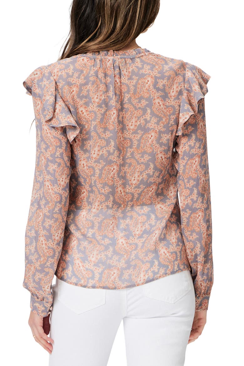 Seema Ruffle Silk Top, Alternate, color, SALTON SEA MULTI