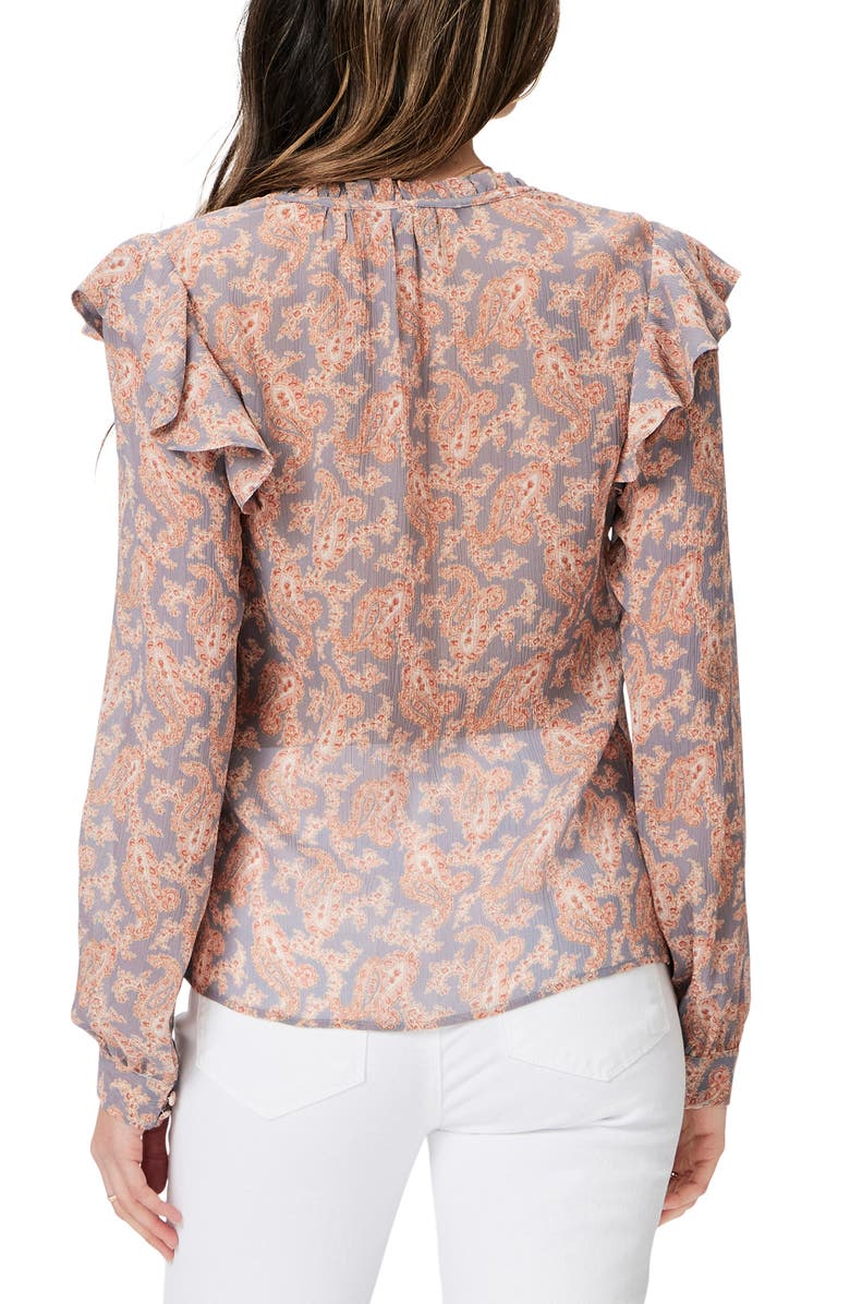 PAIGE Seema Ruffle Silk Top, Alternate, color, Salton Sea Multi