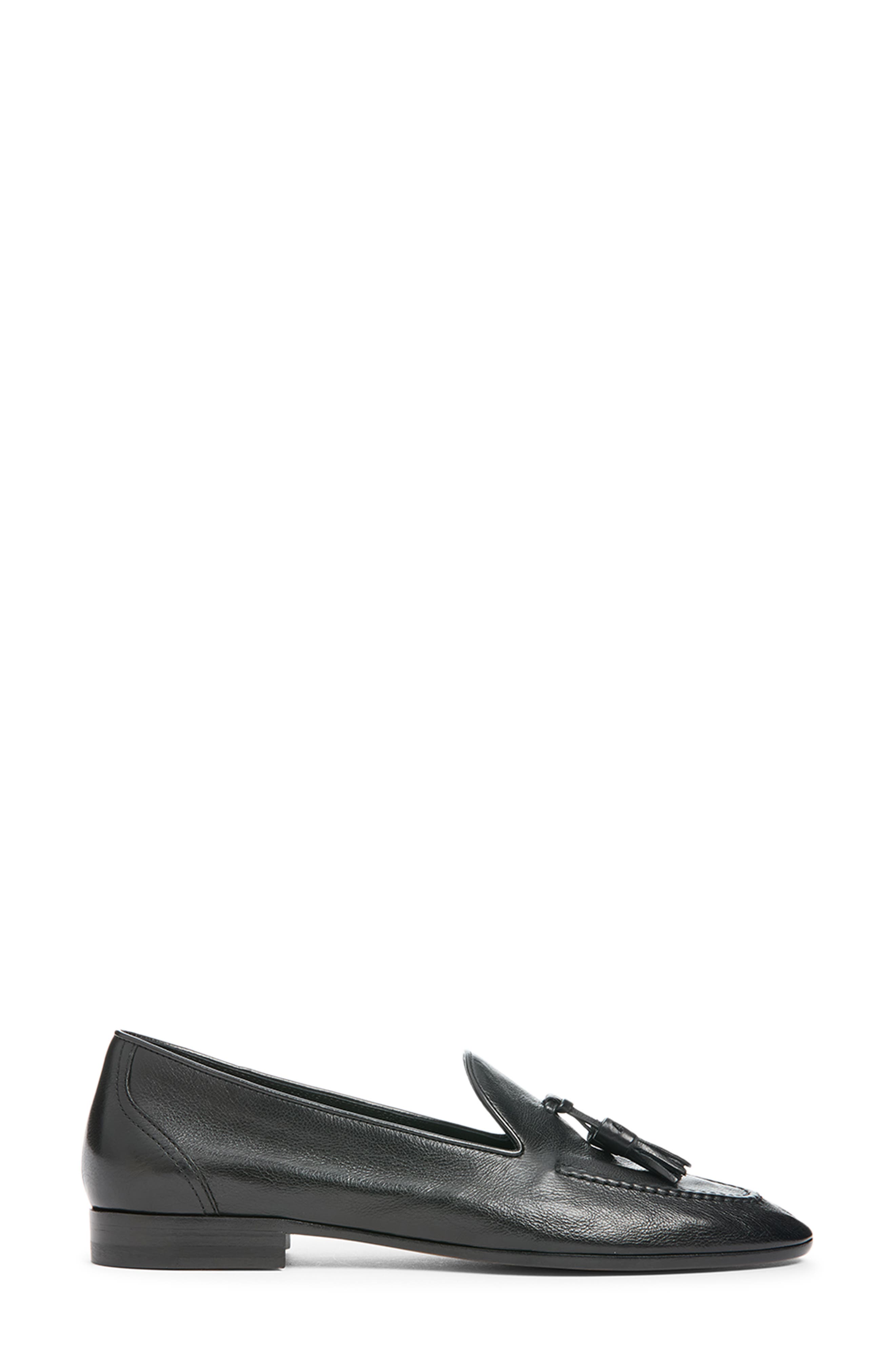 Caden Leather Loafer, Alternate, color, BLACK