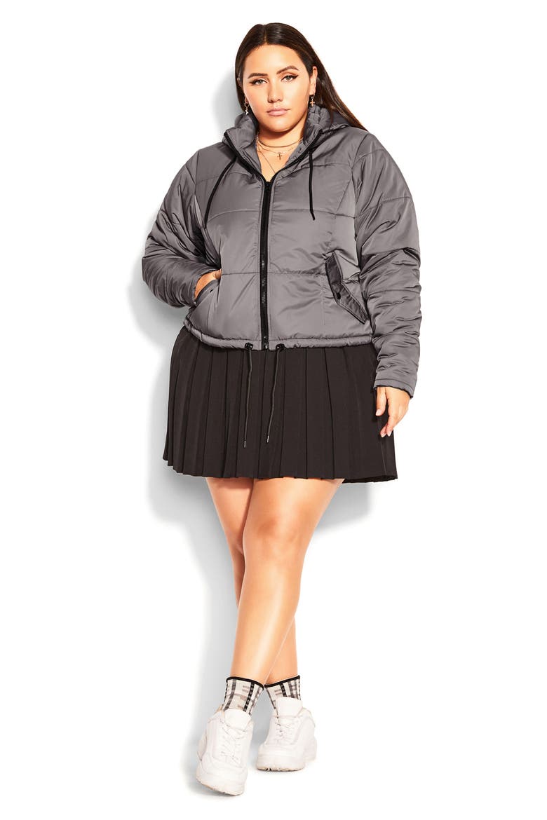 Kate Hooded Puffer Jacket, Alternate, color, PLATINUM