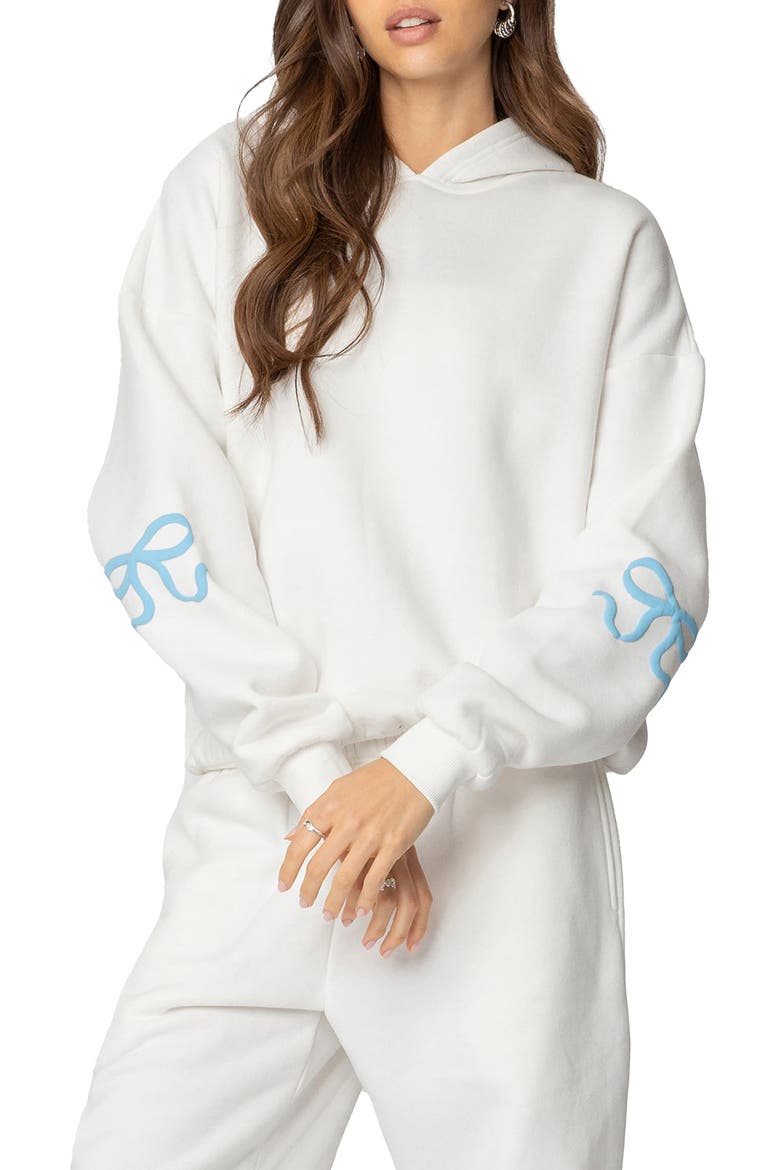 Bonney Bow Oversize Hoodie, Main, color, CREAM