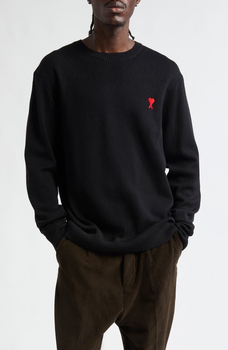 AMI PARIS Ami de Coeur Wool Crewneck Sweater, Main, color, 
