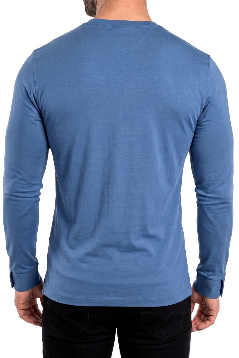 Rissa Long Sleeve V-Neck T-Shirt, Alternate, color, BLUE