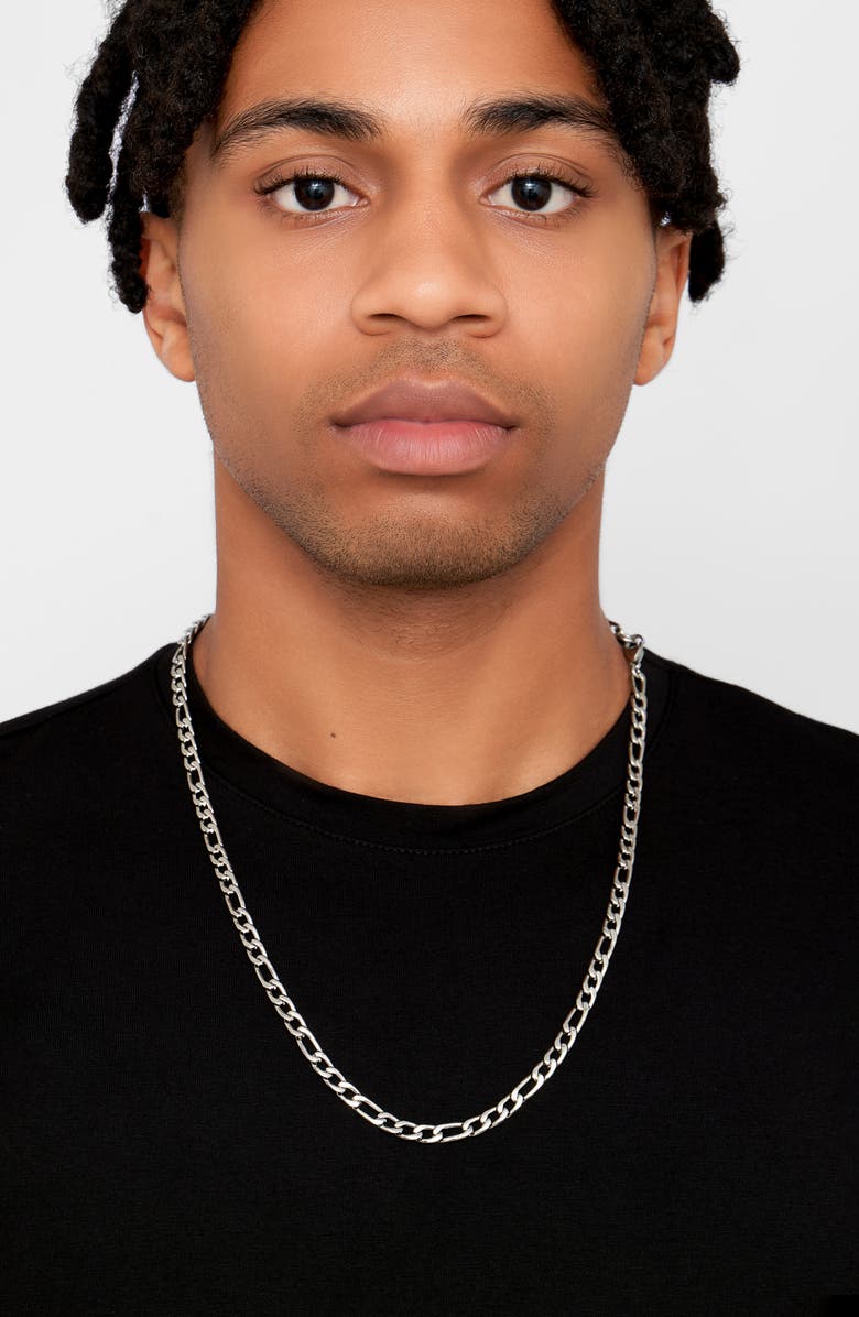 Adornia Men's Water Resistant Figaro Chain Necklace, Alternate, color,