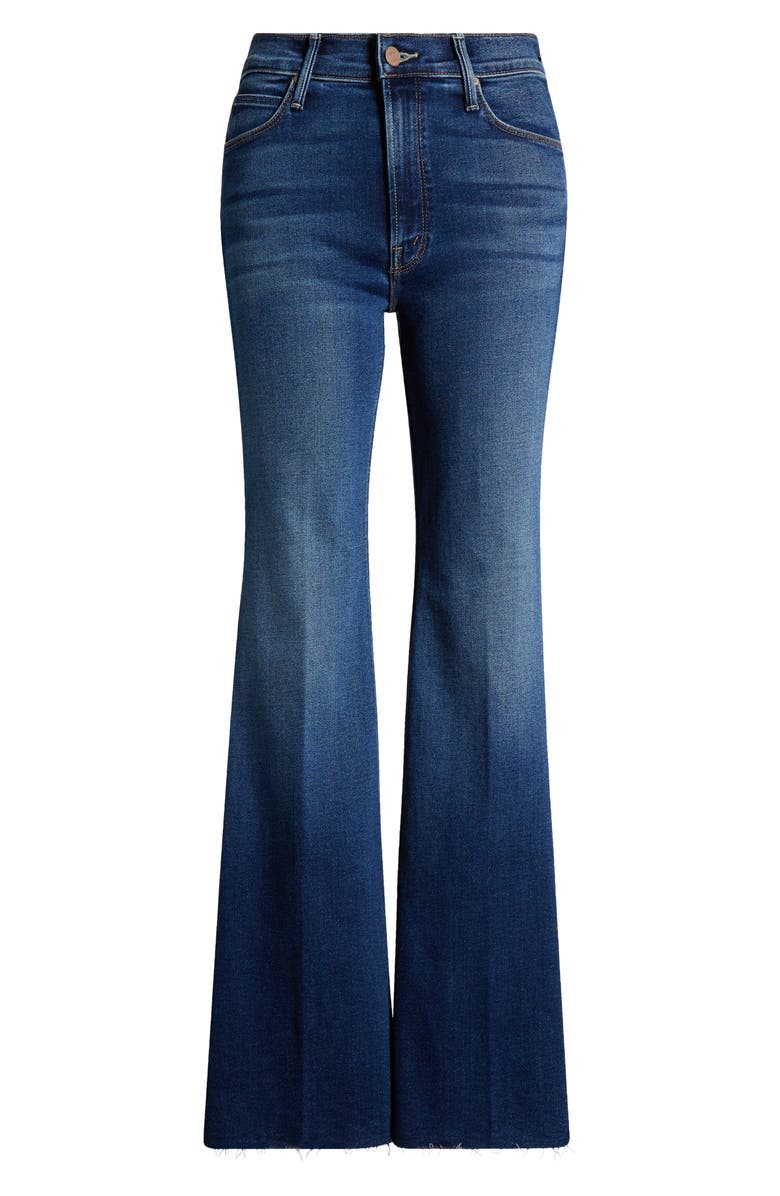 MOTHER The Lil Doozy Fray Hem Flare Jeans, Alternate, color, Scorchin Hot