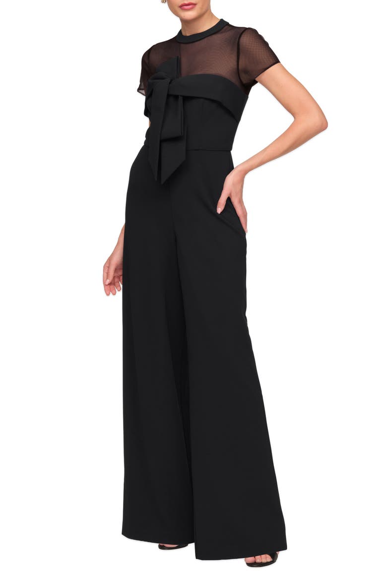 Stretch Crepe Jumpsuit, Alternate, color, BLACK