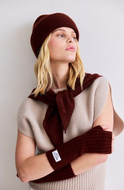 Arctic Fox & Co. Arctic Fox & Co The Merino Wool Fingerless Gloves In Burgundy