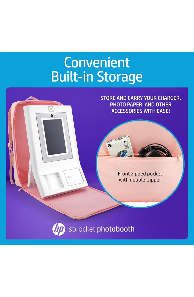 HP Sprocket Photobooth Travel Backpack, Alternate, color, Pink
