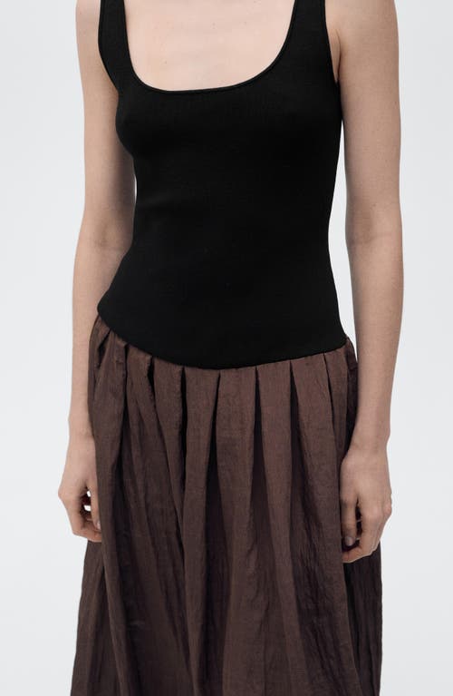 Shop Mango Pleated Tank Maxi Dress
