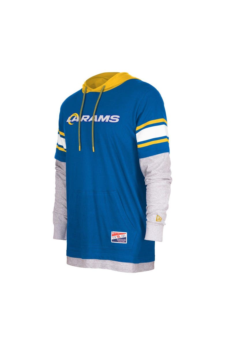 New Era Men's New Era Royal Los Angeles Rams Current Day Long Sleeve Hoodie T-Shirt, Alternate, color, Royal