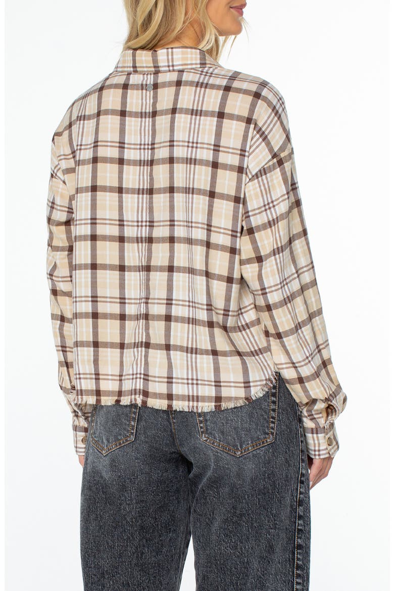 Rockford Cropped Plaid Shirt, Alternate, color, PEBBLE
