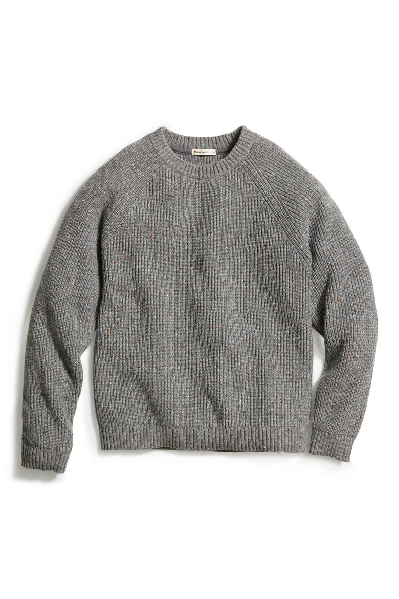 Inverness Crewneck Nep Cotton Blend Sweater, Alternate, color, MID GREY
