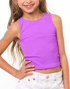 Malibu Sugar Littles ribbed crop sport tank top