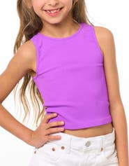Malibu Sugar Littles ribbed crop sport tank top