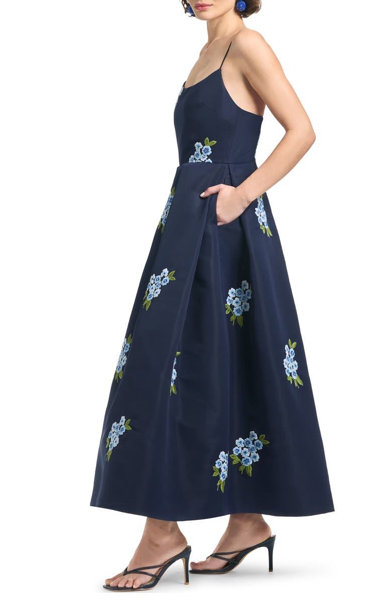 Sachin & Babi Audra Floral Embroidery Cocktail Midi Dress, Alternate, color, 