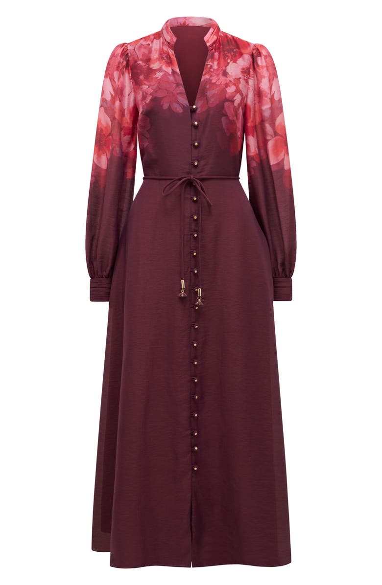 Ever New Camilla Long Sleeve Maxi Dress, Alternate, color, Placement Print