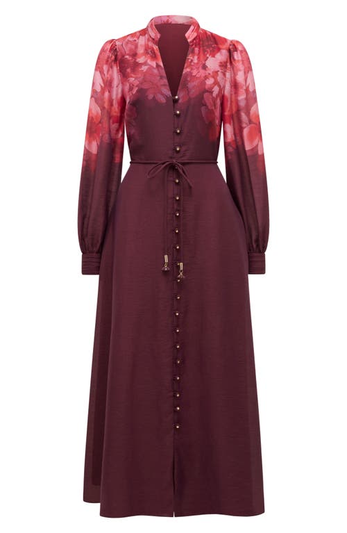 Ever New Camilla Long Sleeve Maxi Dress In Burgundy