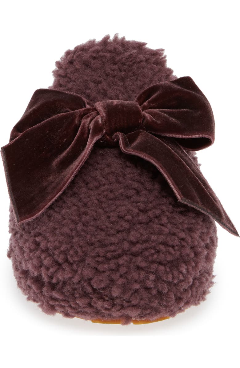 UGG<sup>®</sup> Addison Velvet Bow Genuine Shearling Slipper, Alternate, color,