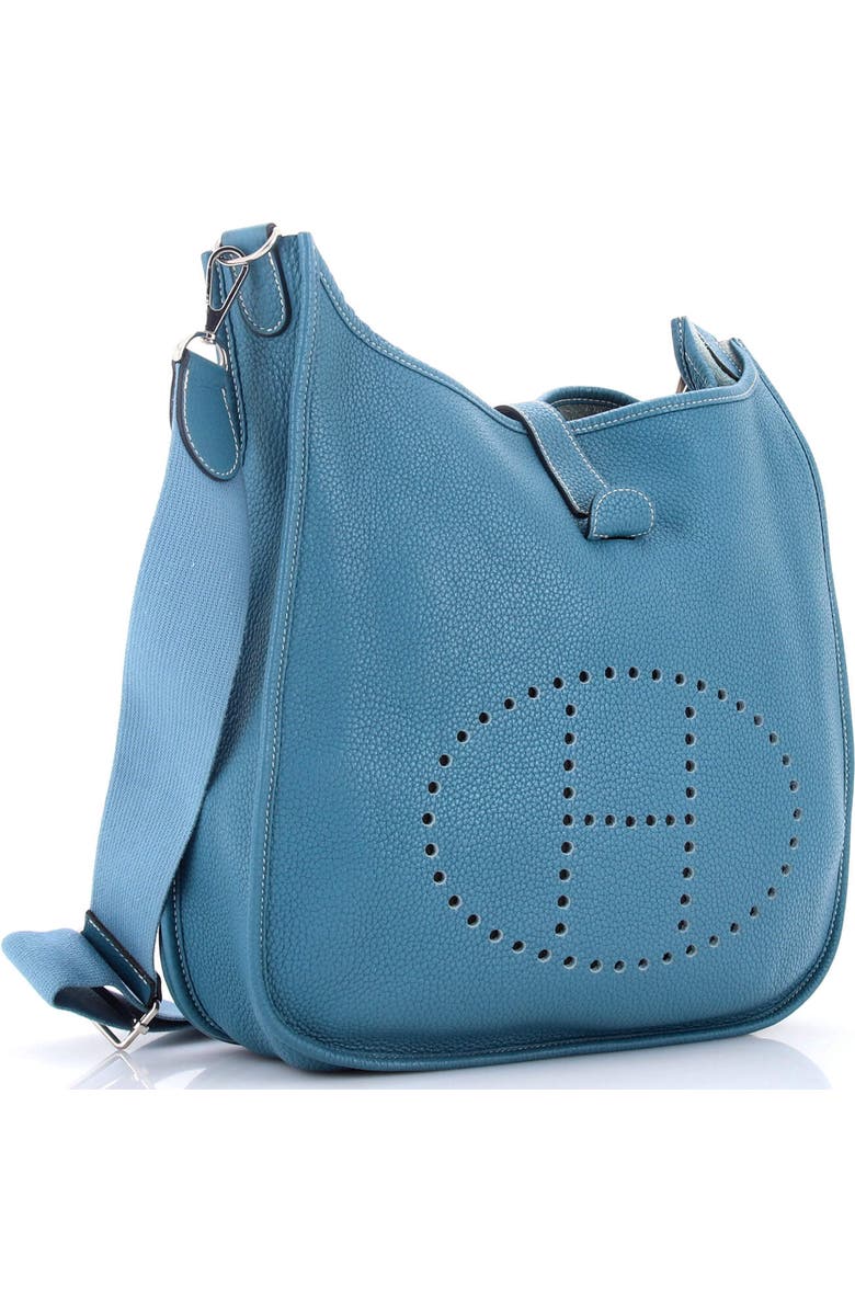Pre-Owned Hermes Evelyne Bag Gen III Clemence GM, Alternate, color, Bleu Jean