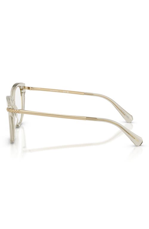 Swarovski 49mm Crystal Embellished Square Optical Glasses In Neutral