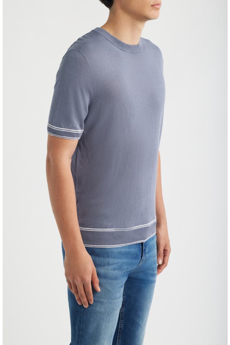 Norberto Linen Blend Short Sleeve Sweater, Alternate, color, OPEN BLUE