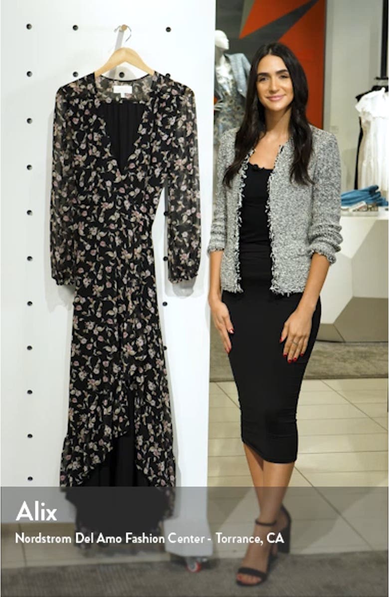 The Meryl Floral Long Sleeve Wrap Gown, sales video thumbnail