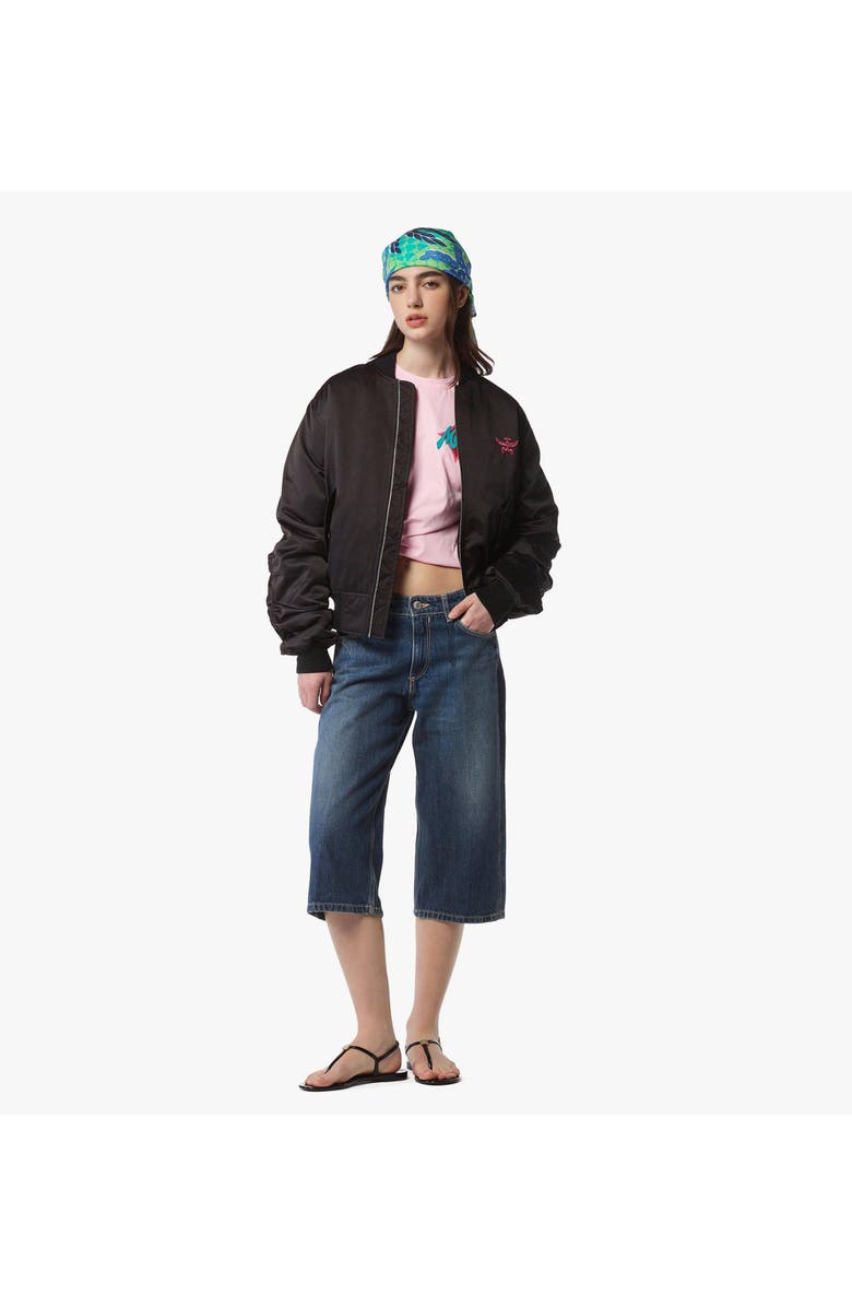 MCM x SNIPES Satin Bomber Jacket, Alternate, color, Black