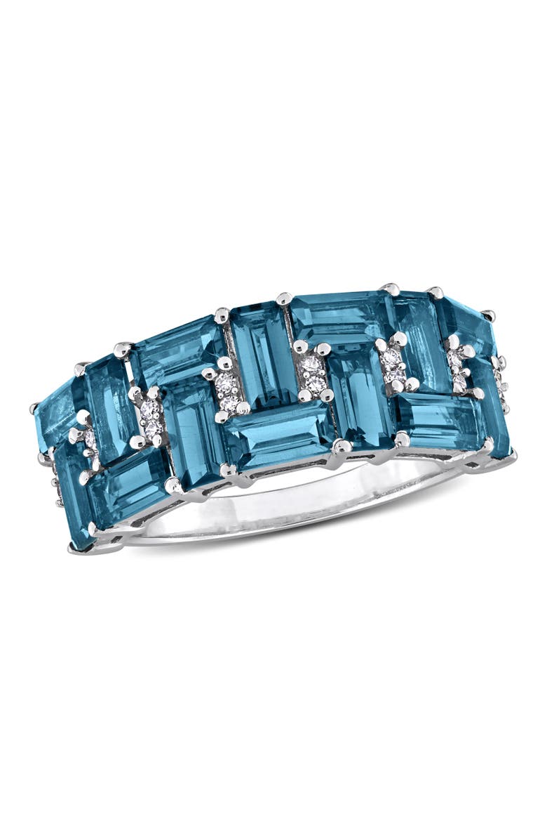 Julianna B. Blue Topaz & Diamond Eternity Band 10k, Main, color, 