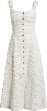 ZOE AND CLAIRE Eyelet Detail Stripe Dress
