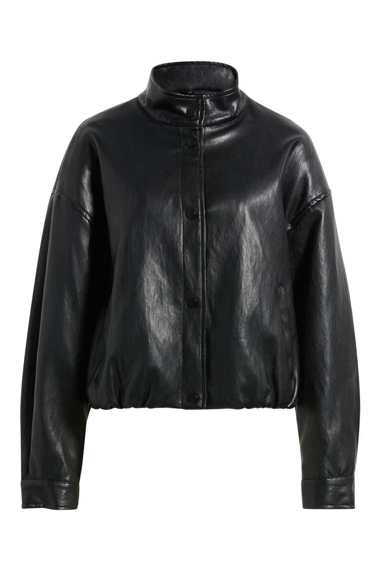 Rachel Faux Leather Jacket, Alternate, color, BLACK